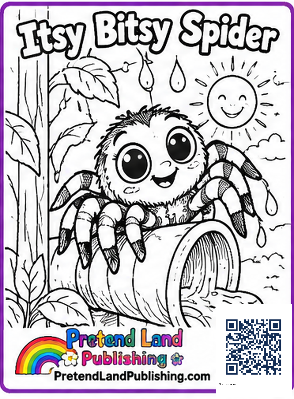 Itsy Bitsy Spider printable coloring page